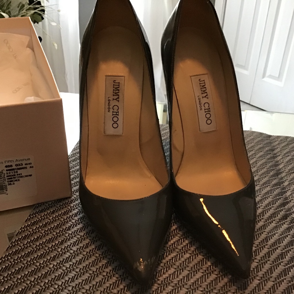 Jimmy Choo Anouk Patient Leather Smoke Pums